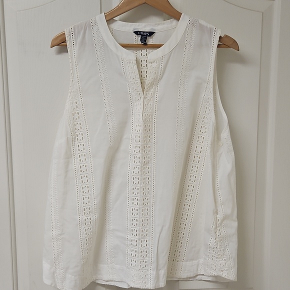 Chaps Tops - Boho Chaps Sleeveless Cotton Blouse